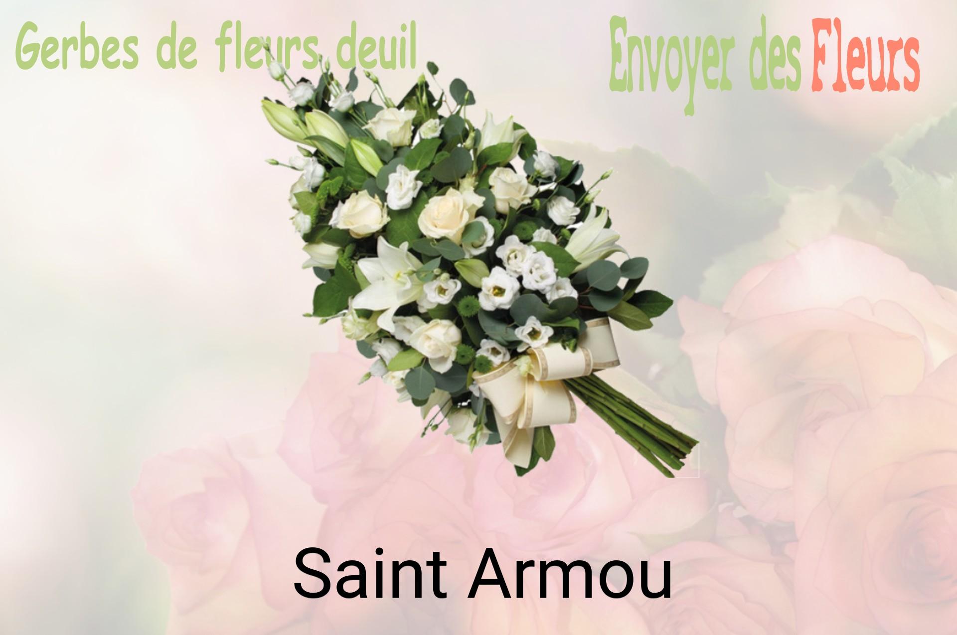 Gerbe de fleurs de deuil livrée à Saint-Armou